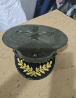 WWII – Cold War USMC Officer Service Cap – Green Wool Hat t